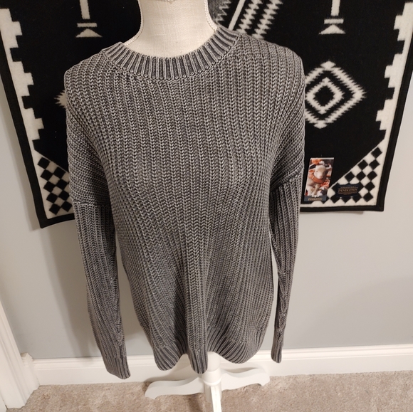 🖤NWT Forenza Love Pink Oversized Campus Fit Chunk Sweater, Distressed Black, SM - Picture 4 of 10